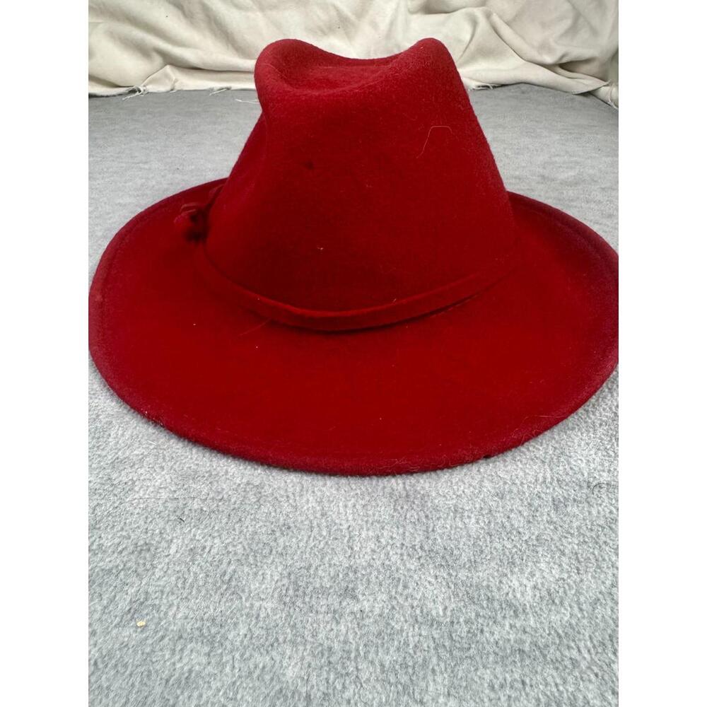 betmar new york red wool fedora vintage wide brim‎ classic felt hat